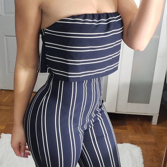 "Nautical" Navy Blue & White Jumpsuit NWOT - Picture 2 of 5
